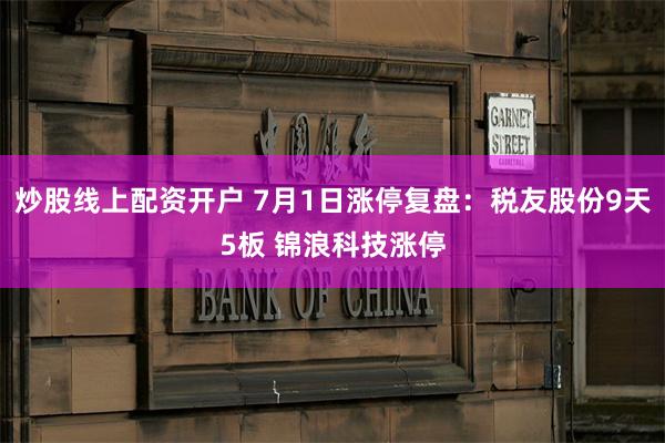 炒股线上配资开户 7月1日涨停复盘：税友股份9天5板 锦浪科技涨停