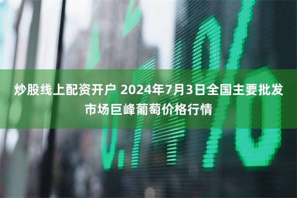 炒股线上配资开户 2024年7月3日全国主要批发市场巨峰葡萄价格行情